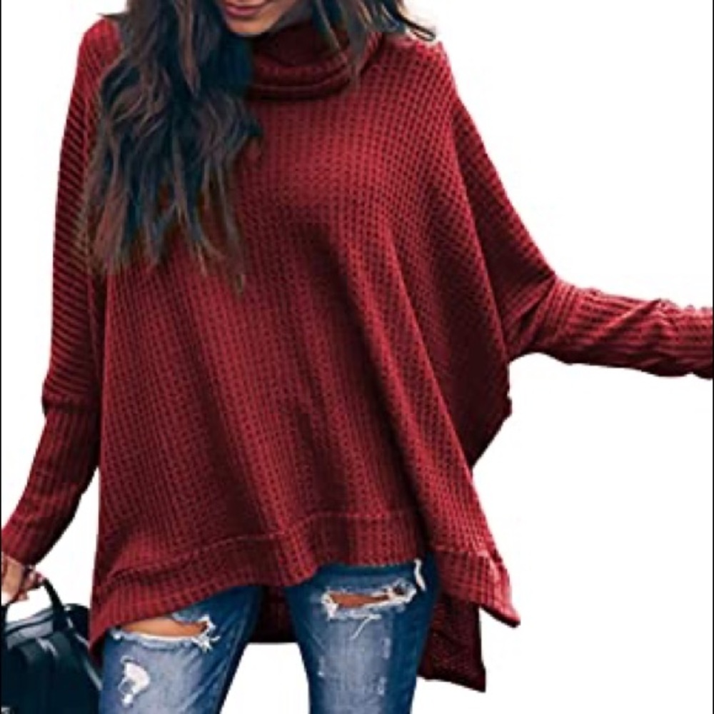 Albe Rita Waffle Knit Loose Oversized Sweater